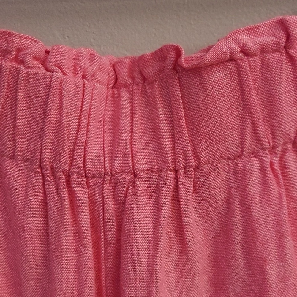 JONES NEW YORK 2X Pink Plus Size Pull On Chambray Linen Capri Pants - Picture 4 of 11